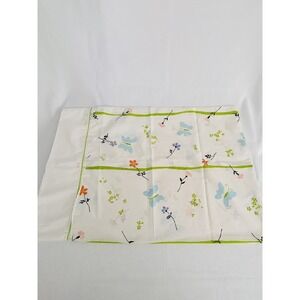 Vintage Bill Blass Springmaid Pillow Case Green Butterflies Flowers